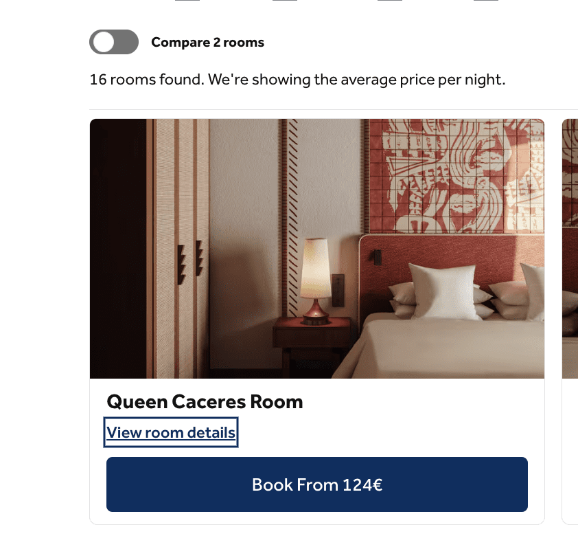 a screenshot of a hotel room