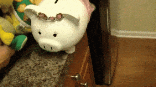 a piggy bank in a skirt
