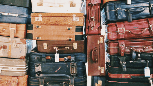 a stack of suitcases