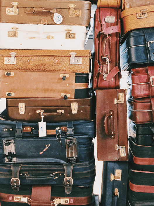 a stack of suitcases