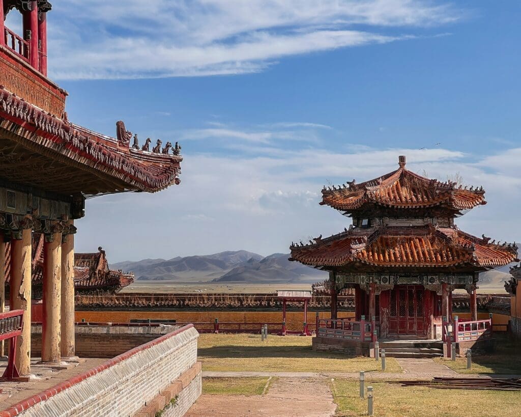 a temple in Baruunburen, Selenge, Mongolia.