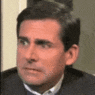 a man looking up with a surprised expression