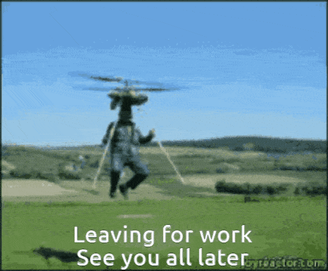 a man with a helicopter head