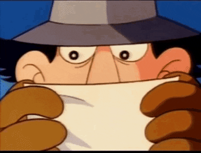 a cartoon of a man holding a piece of paper