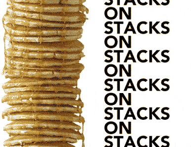 a stack of thin pancakes with syrup on top