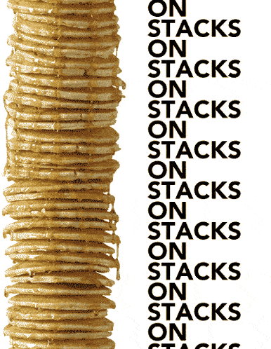 a stack of thin pancakes with syrup on top