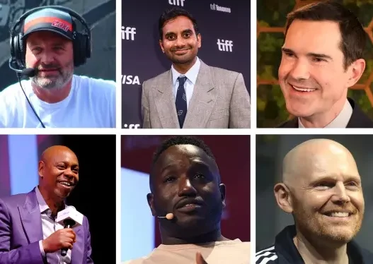 a collage of men with headsets