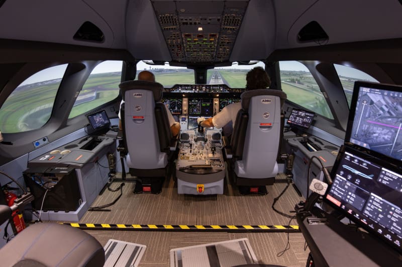 inside a cockpit of an airplane