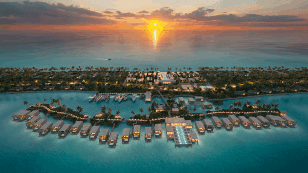 a aerial view of a resort