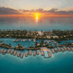 a aerial view of a resort