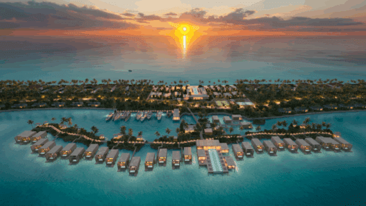 a aerial view of a resort