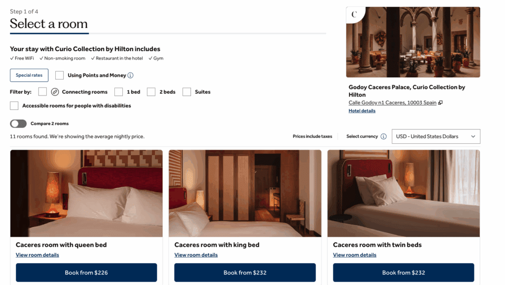a screenshot of a hotel room