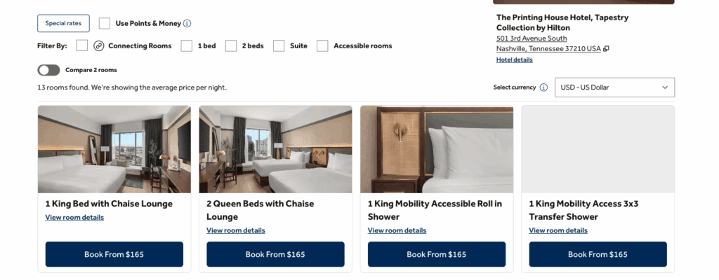 a screenshot of a hotel room