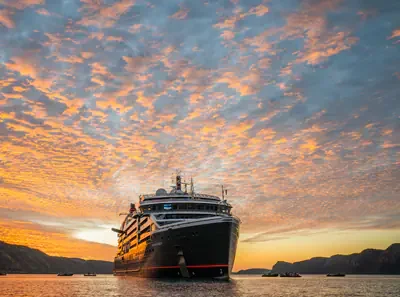 a large ship in the water