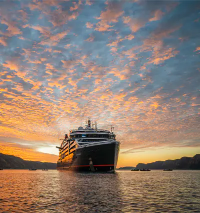 a large ship in the water