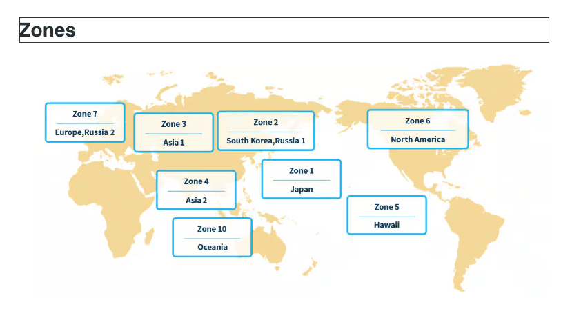 a map of the world with blue rectangles