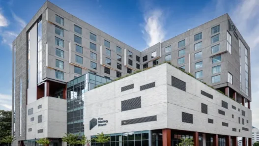 a building with glass windows
