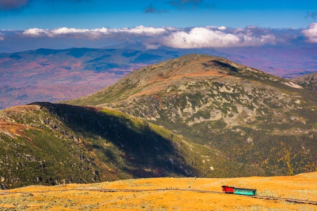 a train on a mountain
