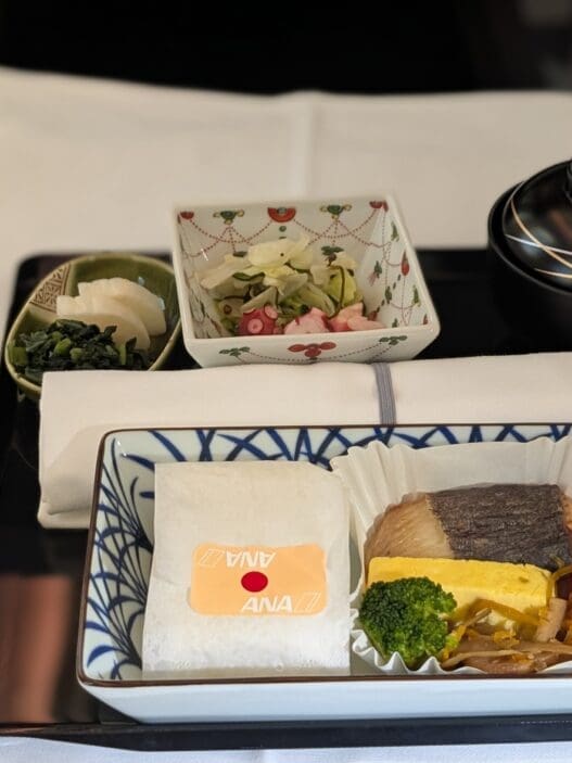 a tray with food on it