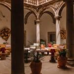 lobby of the Palacio de Godoy Caceres, part of Hilton's Curio Collection.