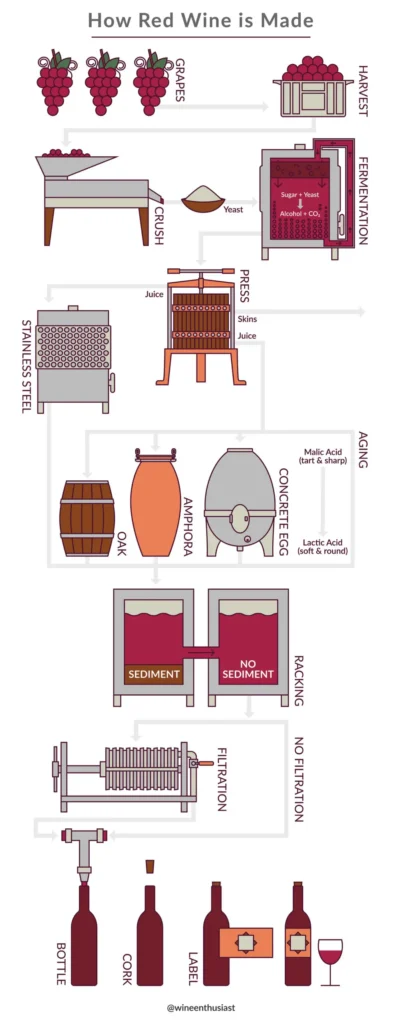 a diagram of a wine making process