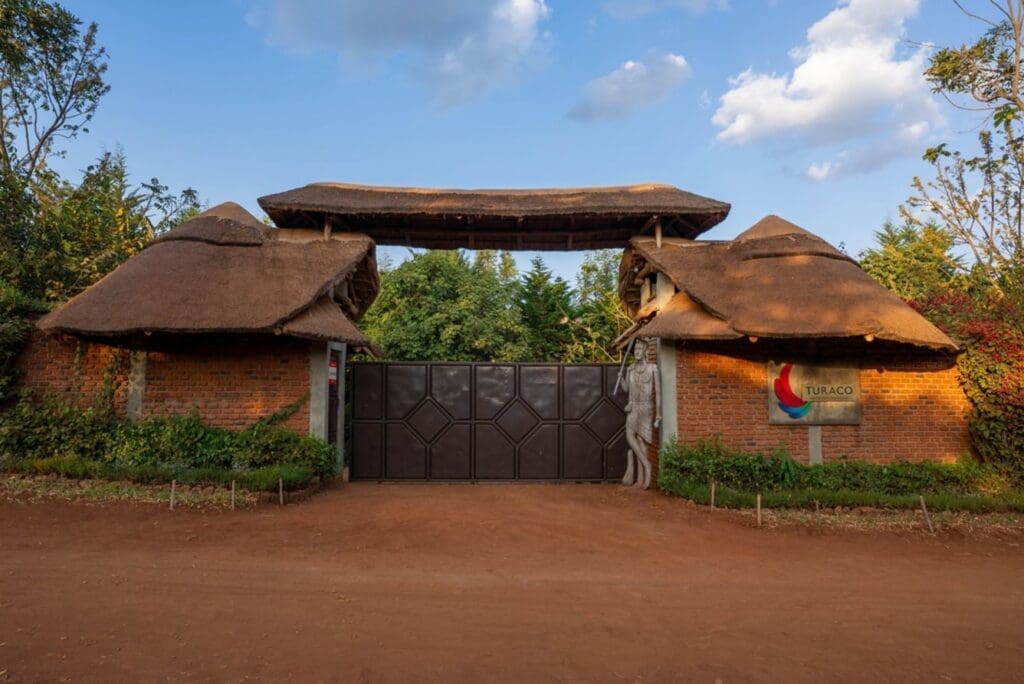 a gated entrance to a building