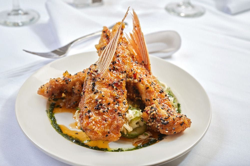 a plate of food on a table