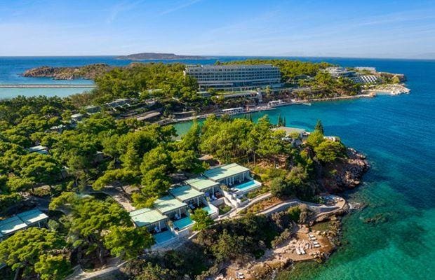 a building on a small island