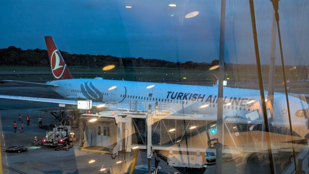 an airplane at an airport