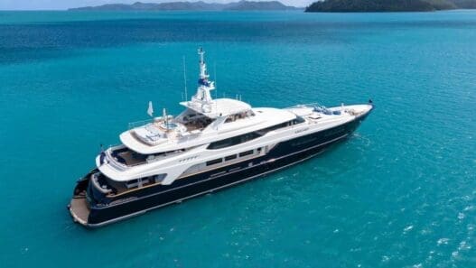 a large boat in the water