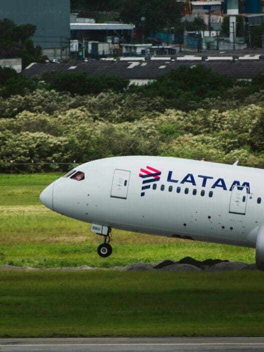 a plane taking off from a runway