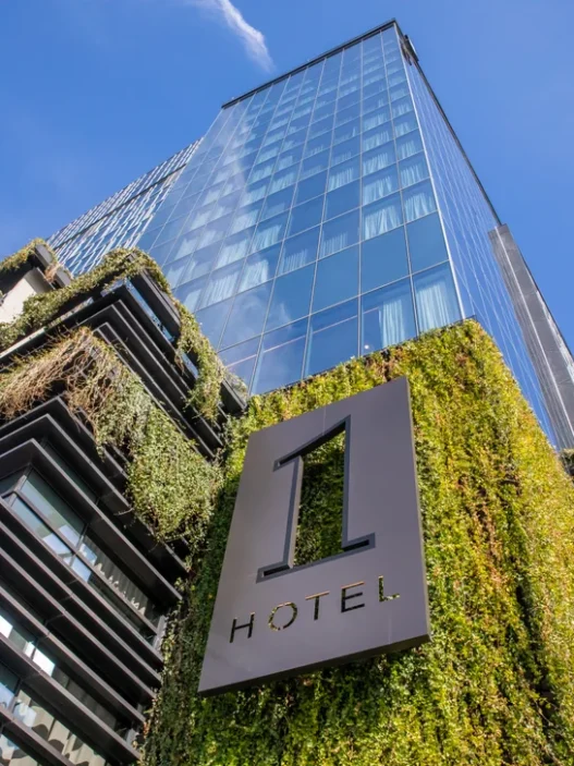 a building with a sign on it