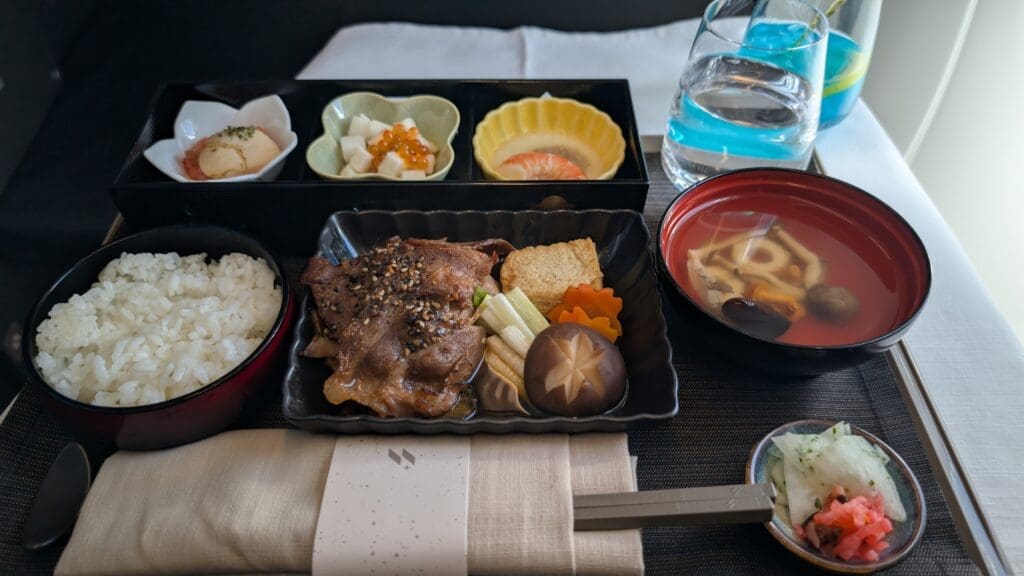 a tray of food on a table