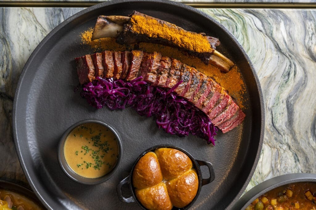 a plate of food on a table