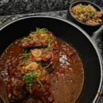a bowl of food on a stove