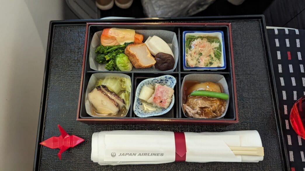 a tray of food on a table