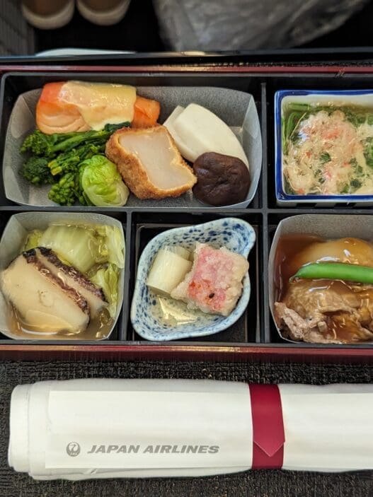 a tray of food on a table