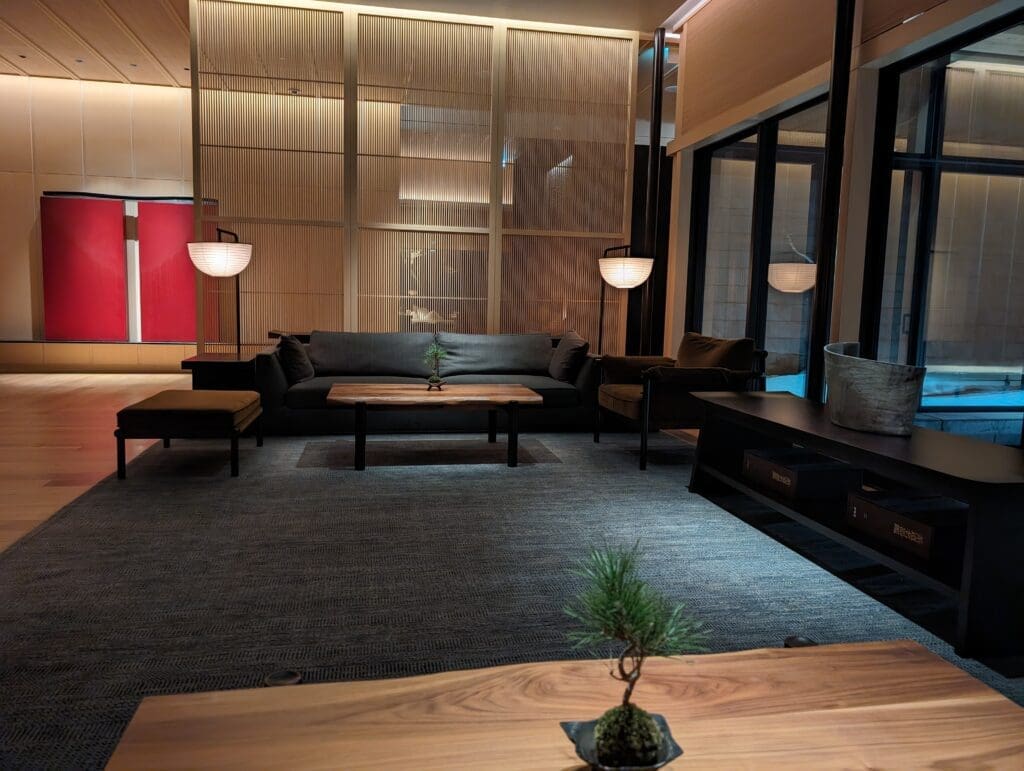 a room with a couch and a table