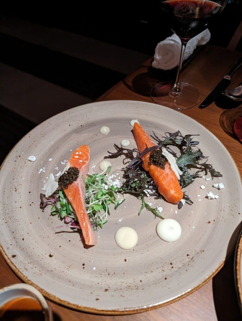 a plate of food on a table