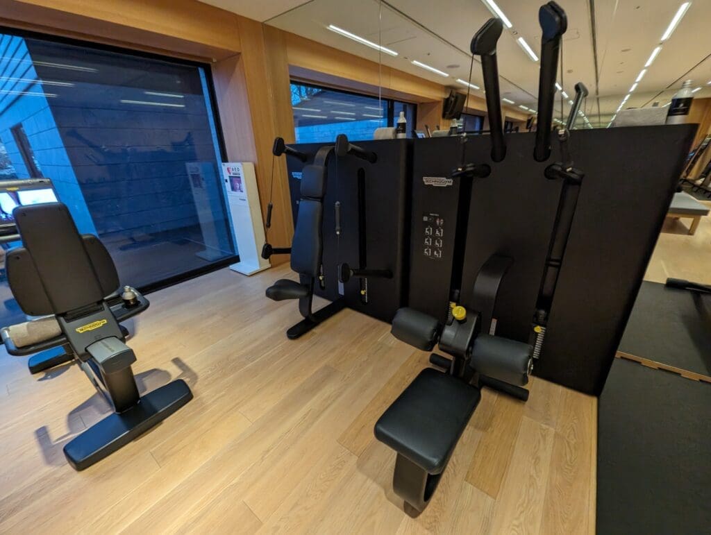 a gym with exercise equipment