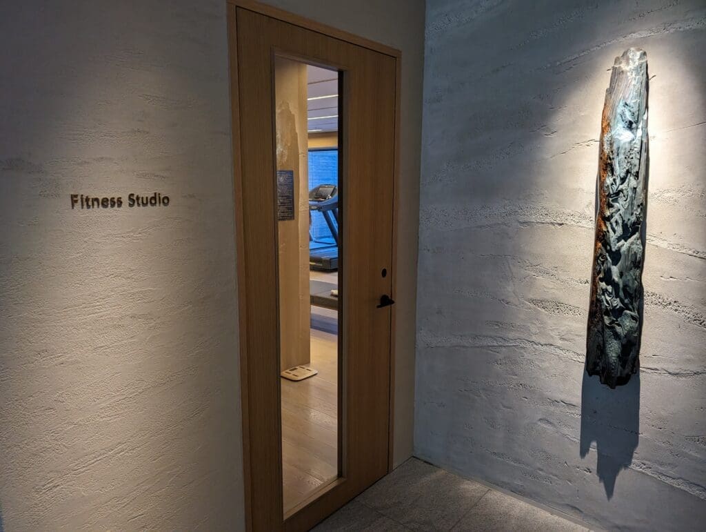 a door with a mirror in the middle of a room