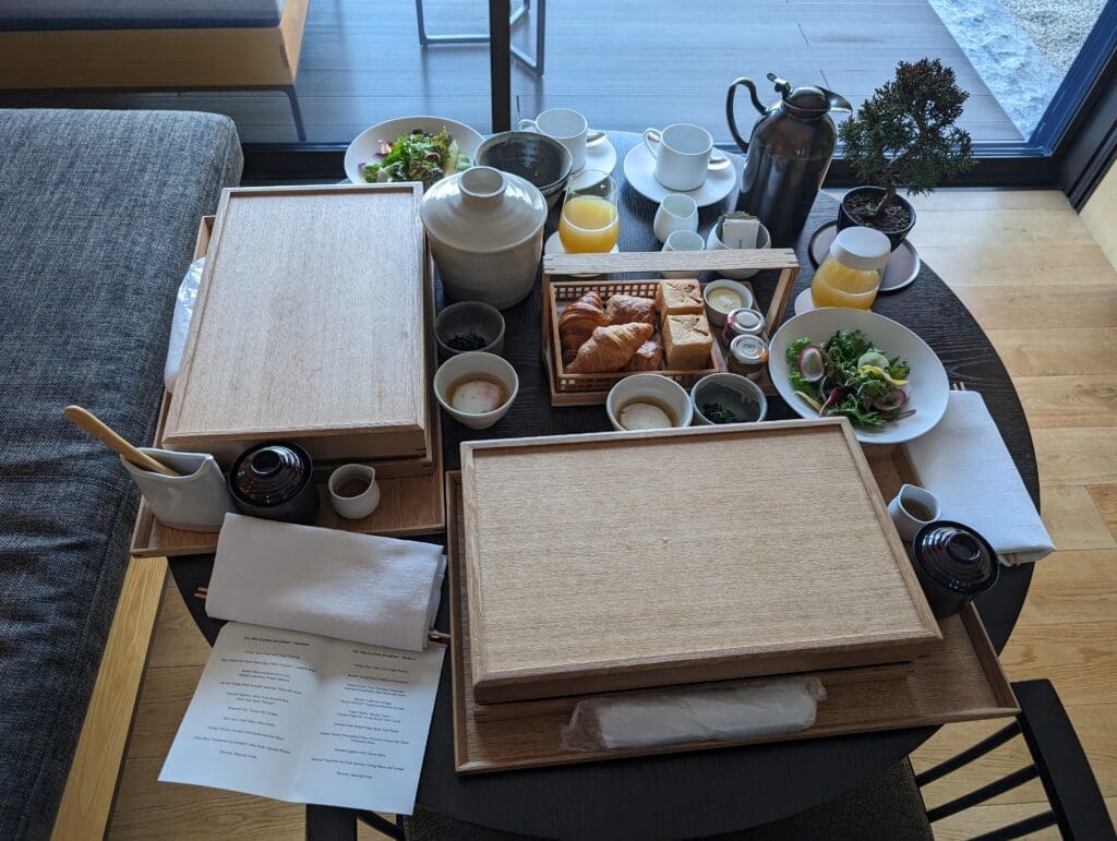 a table with food on it