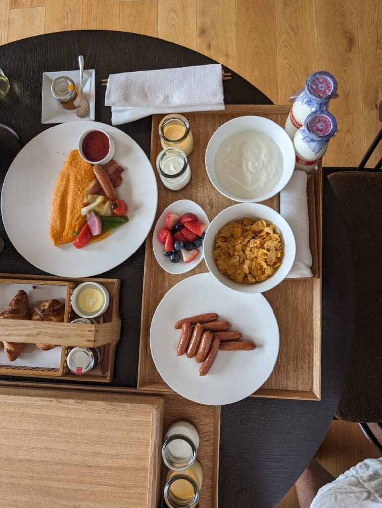 a tray of food on a table