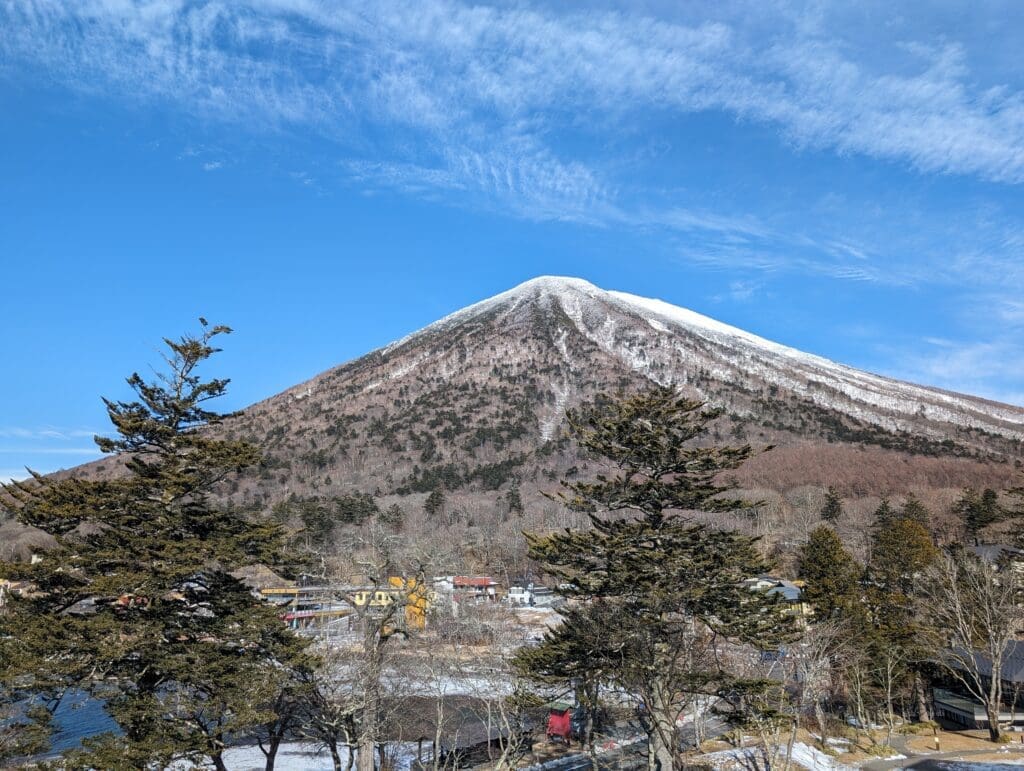 a mountain with snow on it