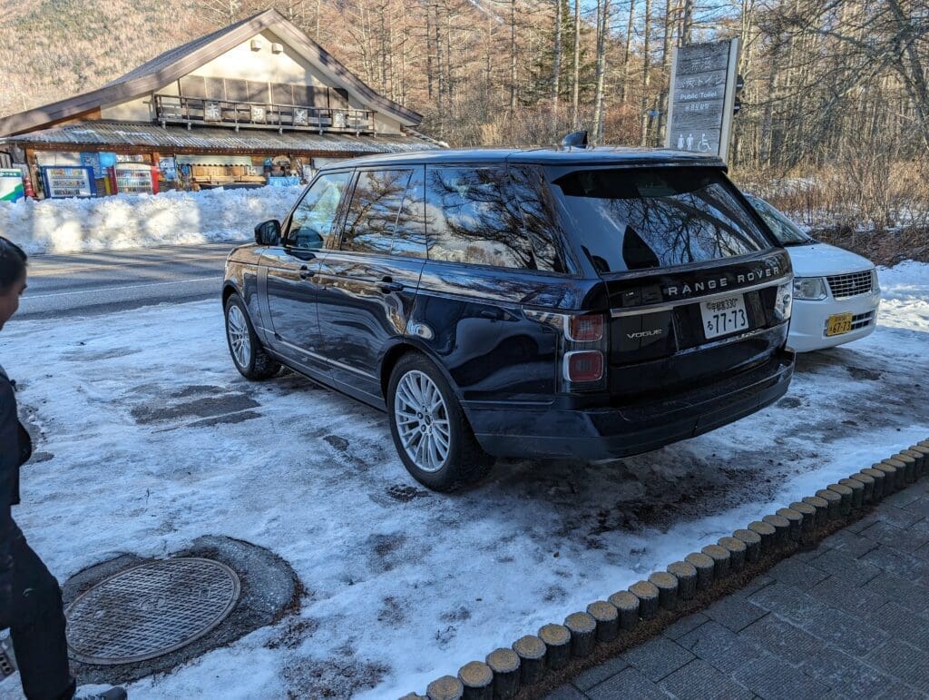 a car parked in a parking lot
