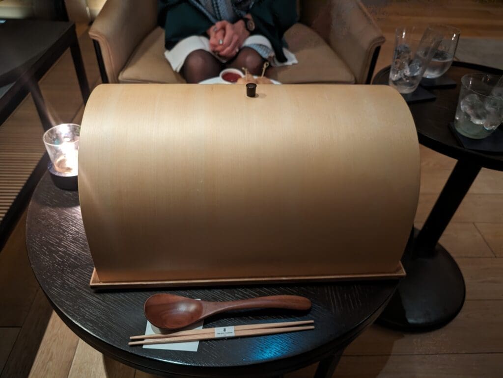 a wooden container on a table