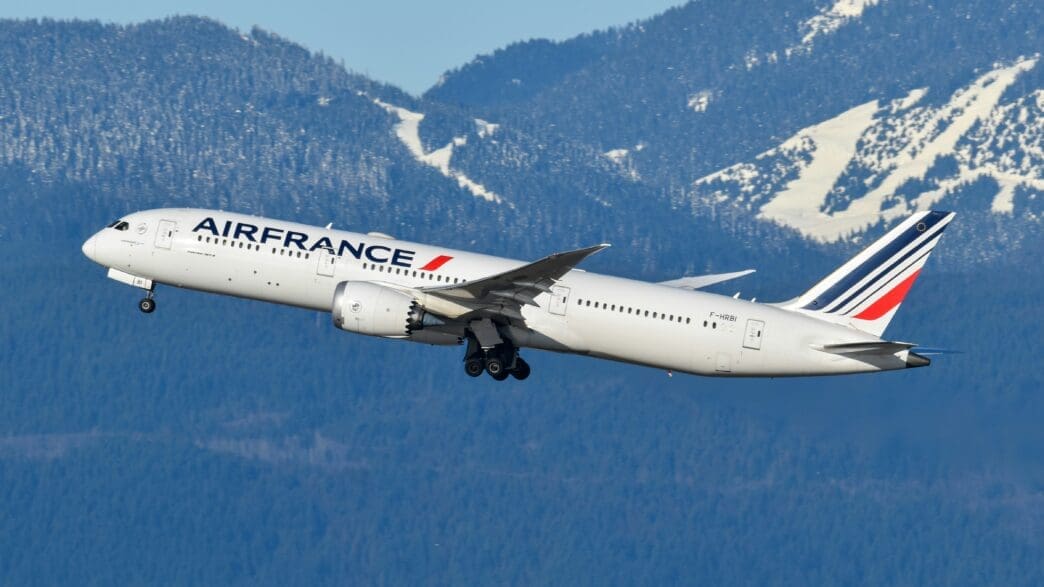 a plane flying in the sky