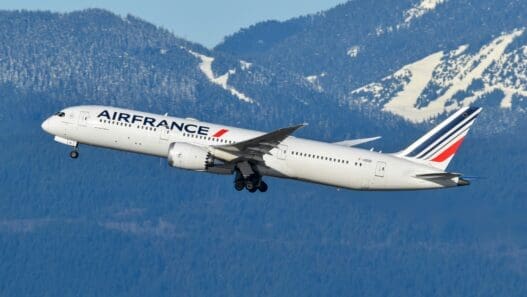 a plane flying in the sky