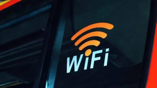 a wifi logo on a window