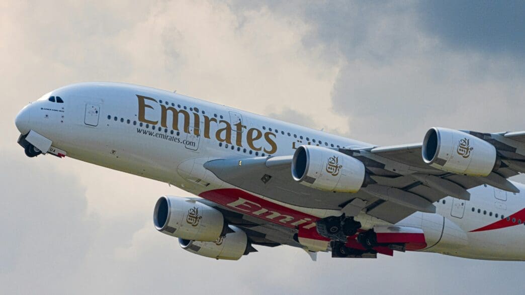 a large airplane flying in the sky